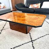 Roche Bobois elm burl coffee table, 1980