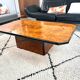 Roche Bobois elm burl coffee table, 1980