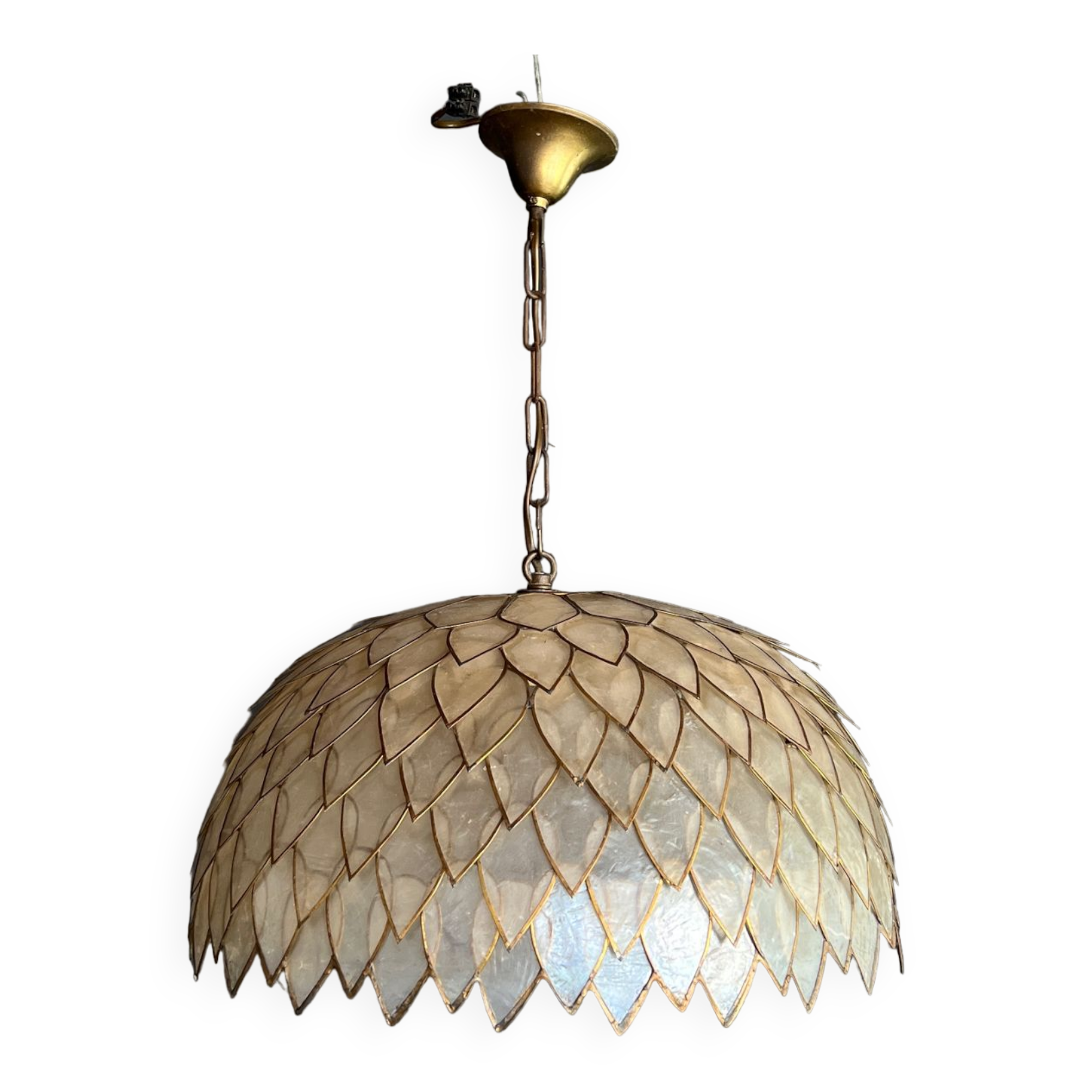 Brass and mother-of-pearl suspension
