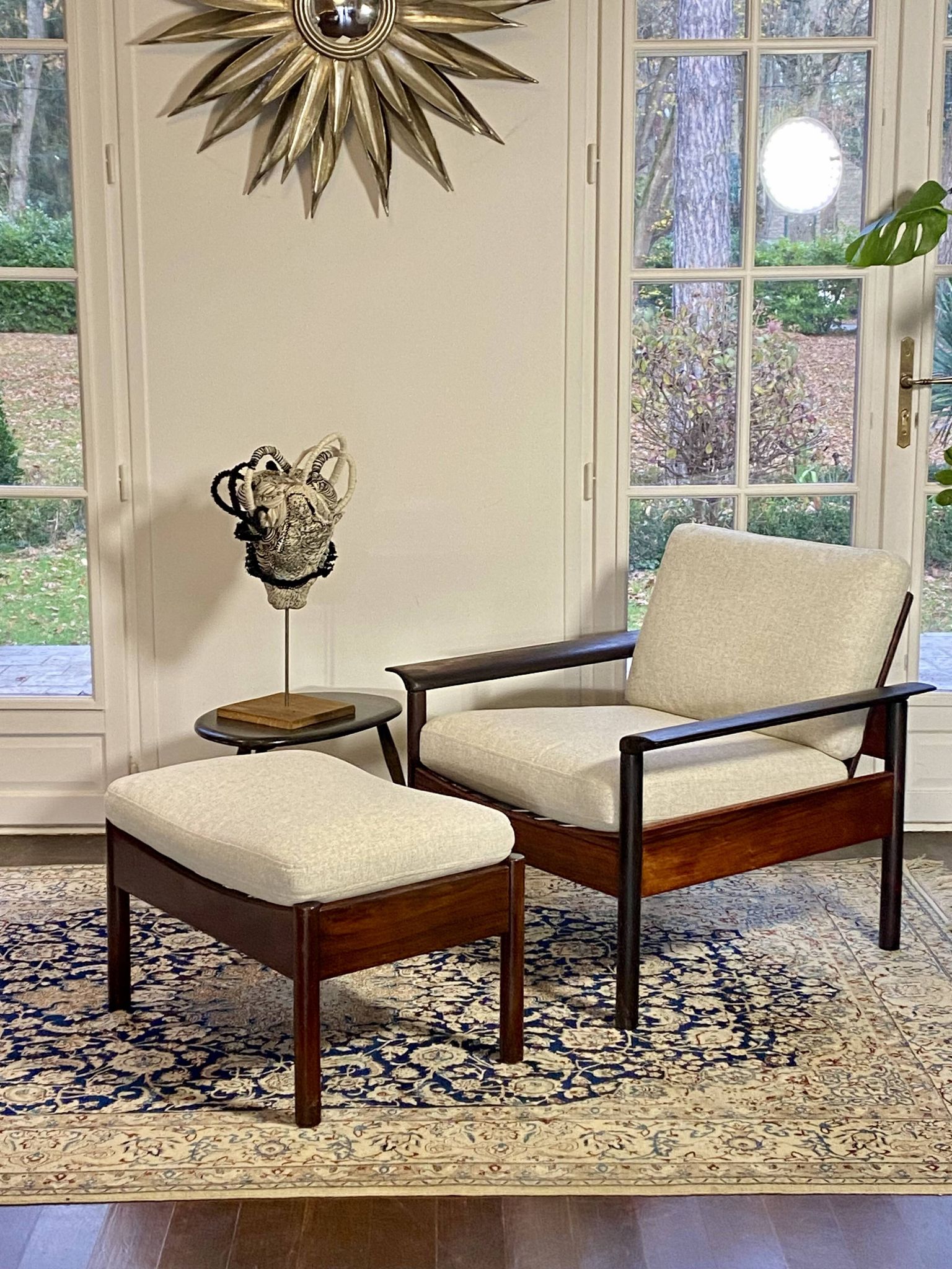 Armchair & Ottoman Hans Olsen – Vatne Møbler Denmark, 1960 Rosewood