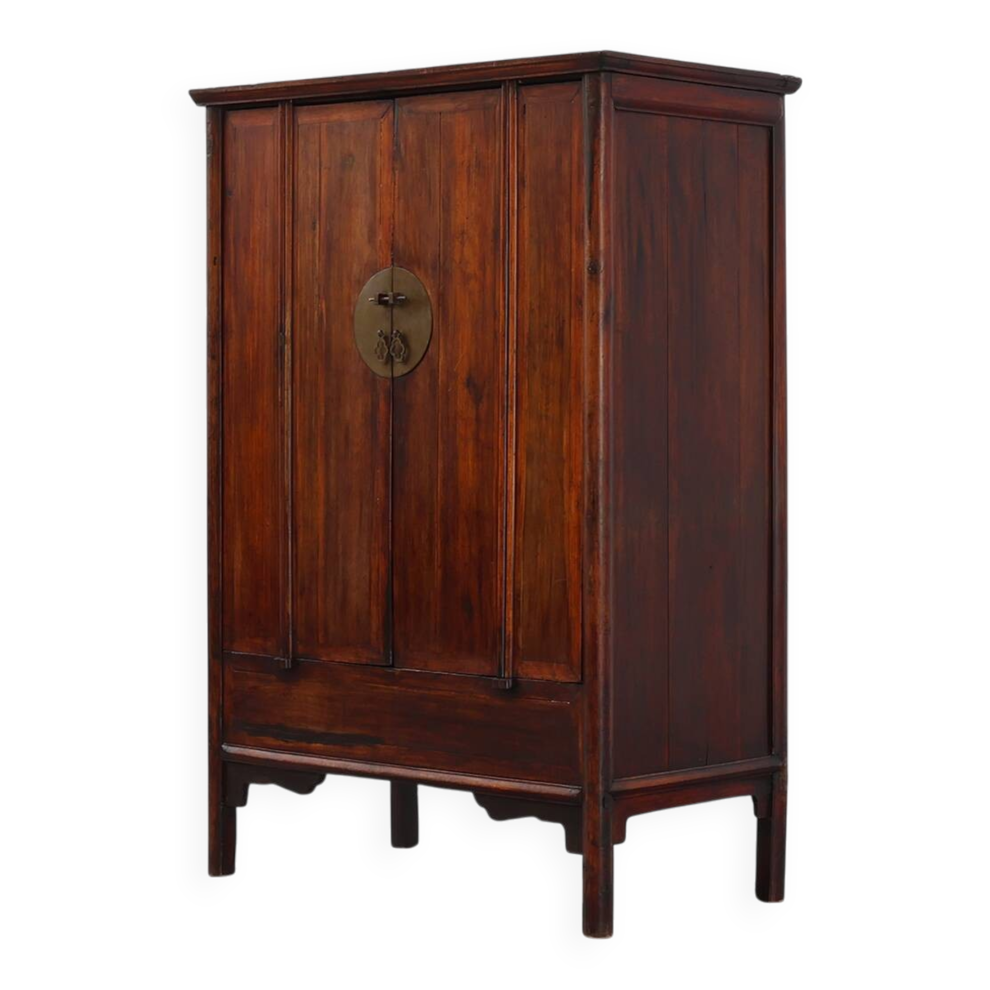 Large wooden Chinese 19th Century Qing Dynasty Wedding or Tapering Cabinet