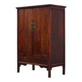 Large wooden Chinese 19th Century Qing Dynasty Wedding or Tapering Cabinet