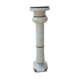 Antique luminous alabaster and bronze column