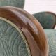 1960s, Danish armchair, green furniture velour, beech wood.