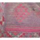 Vintage Turkish Hand-Knotted Wool Cotton Pink Runner 83x324