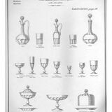 Carafe ancienne en cristal de baccarat - catalogue 1907 forme gondole à côtes plates 21cm
