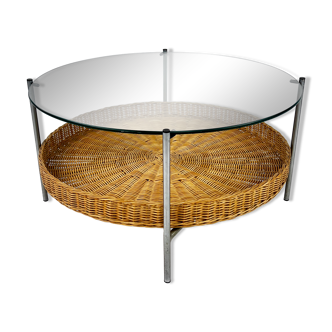 Table basse ronde vintage, Pays-Bas, années 1960