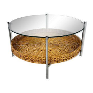 Table basse ronde vintage, Pays-Bas, années 1960