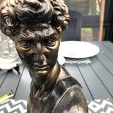 Plaster bust imitation bronze of David