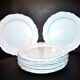 MONTEREAU Set of 12 old scalloped flat plates Pastel blue opaque earthenware 1820-30