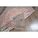 1970s vintage Persian handmade wool cotton pink oversized area rug  223x313
