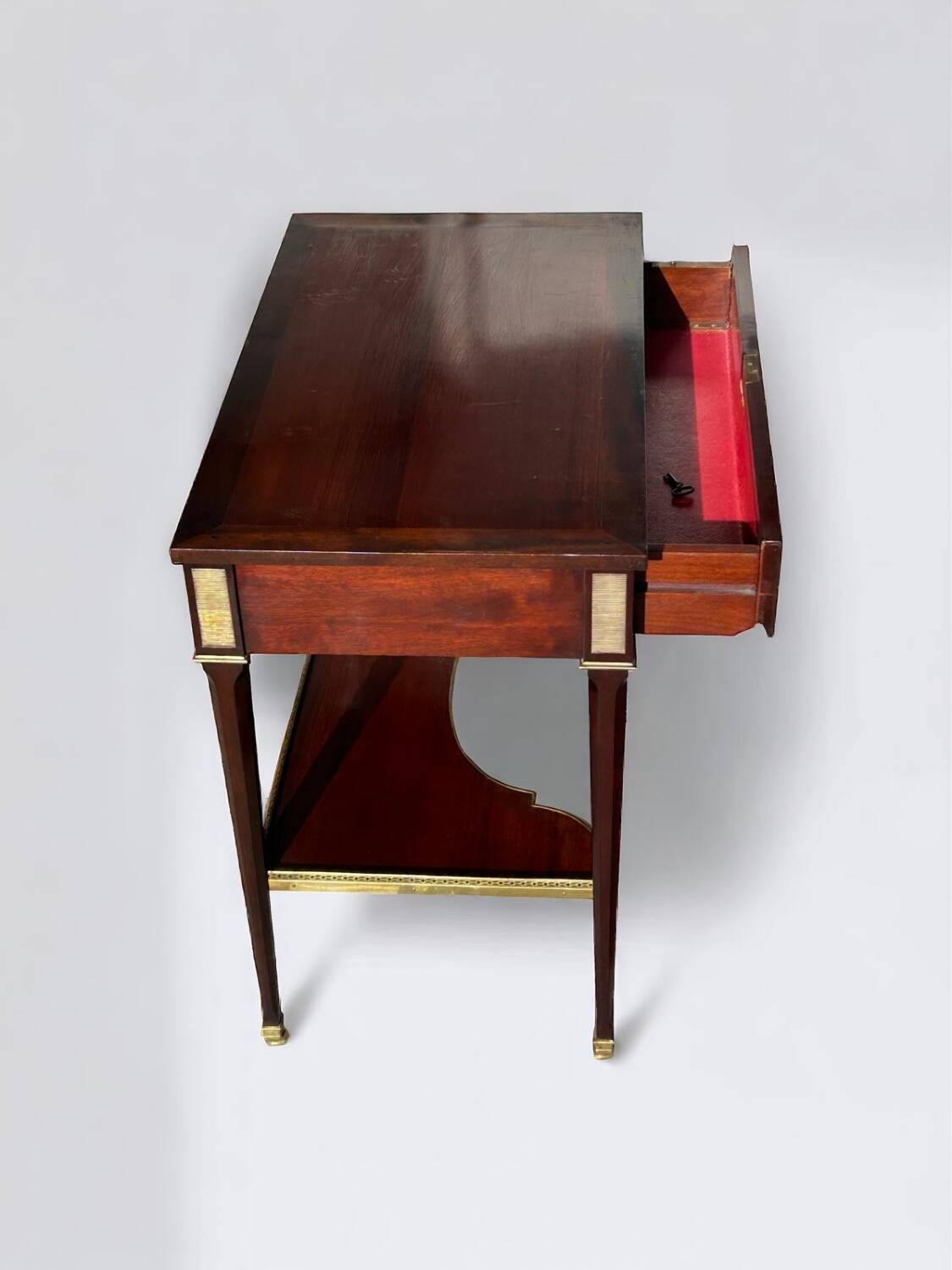 Console Table Writing Desk In Mahogany Louis XVI Style 20th Century Period