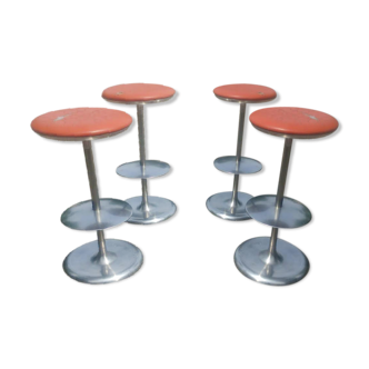 Lot of 4 high stools, by Plank
