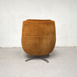 Velvet swivel armchair, 1970