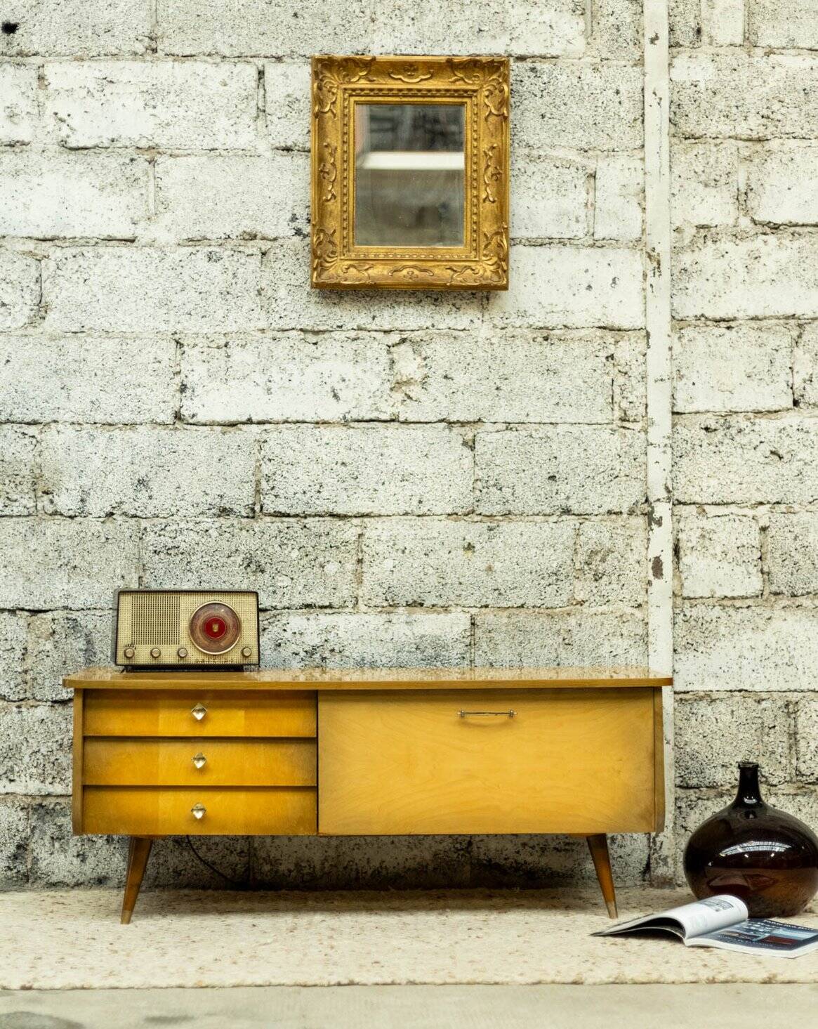 Enfilade meuble tv vintage look scandinave
