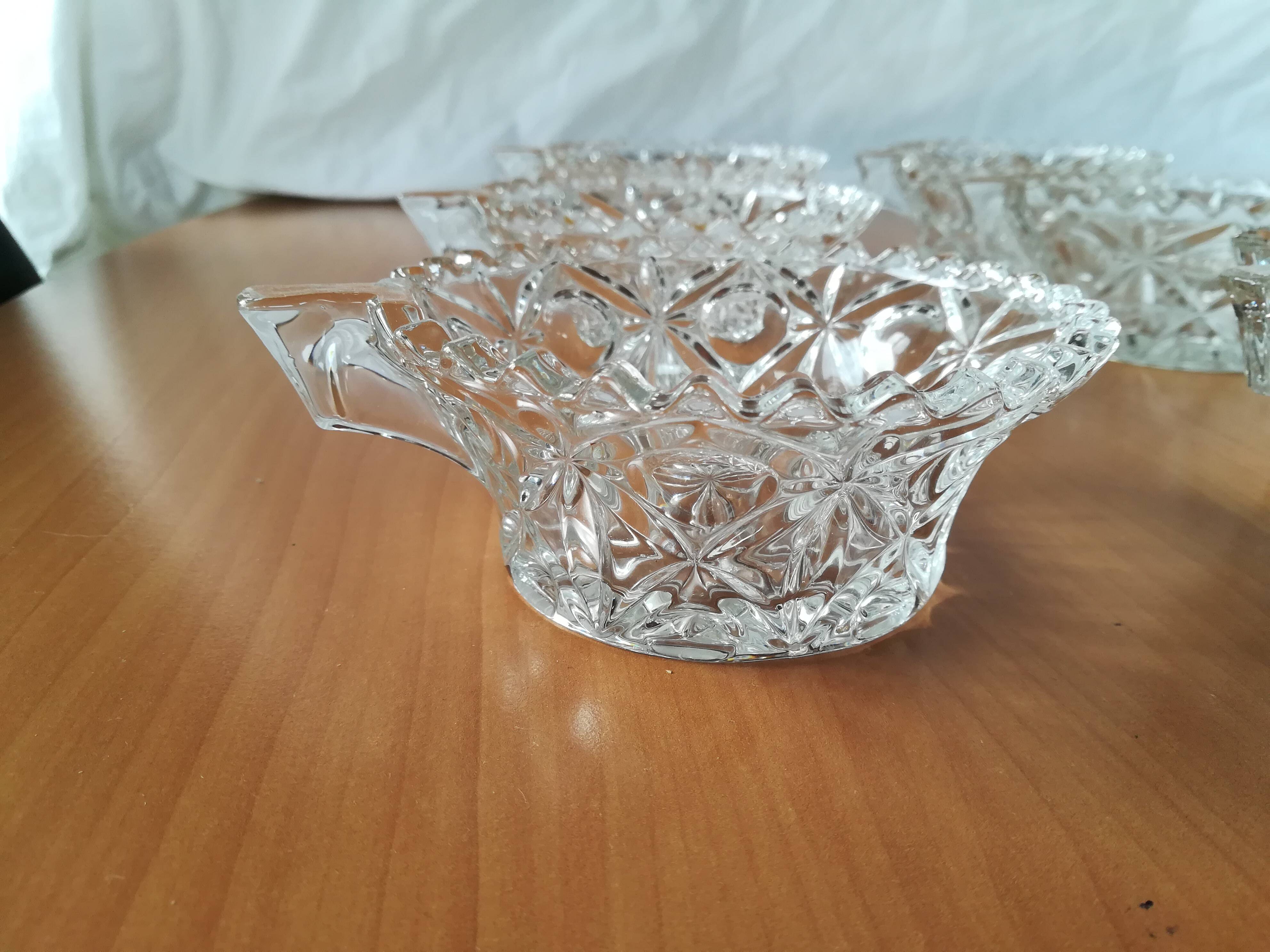 Chiseled glass fruit salad set