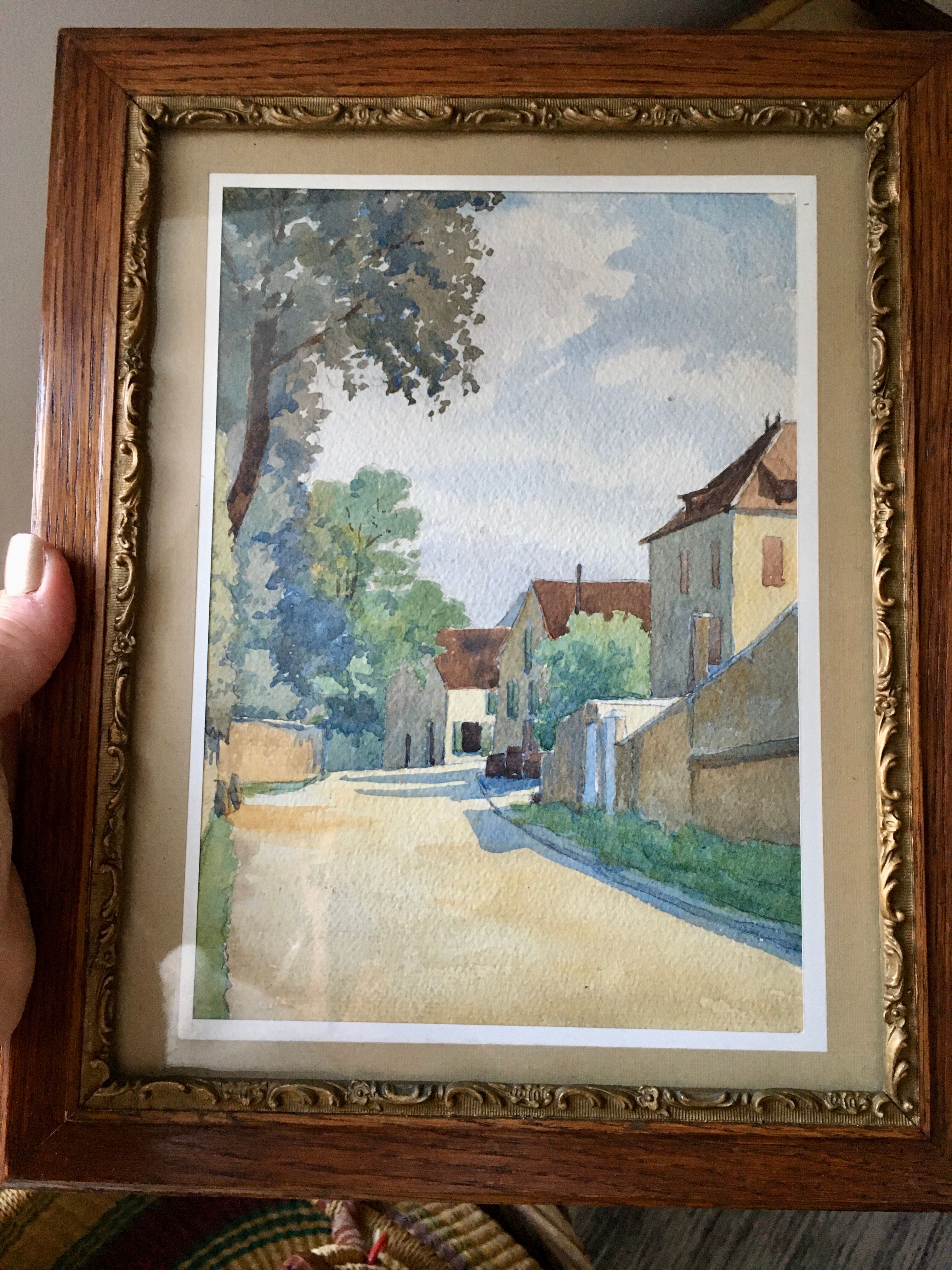 Duo d’aquarelles encadrées