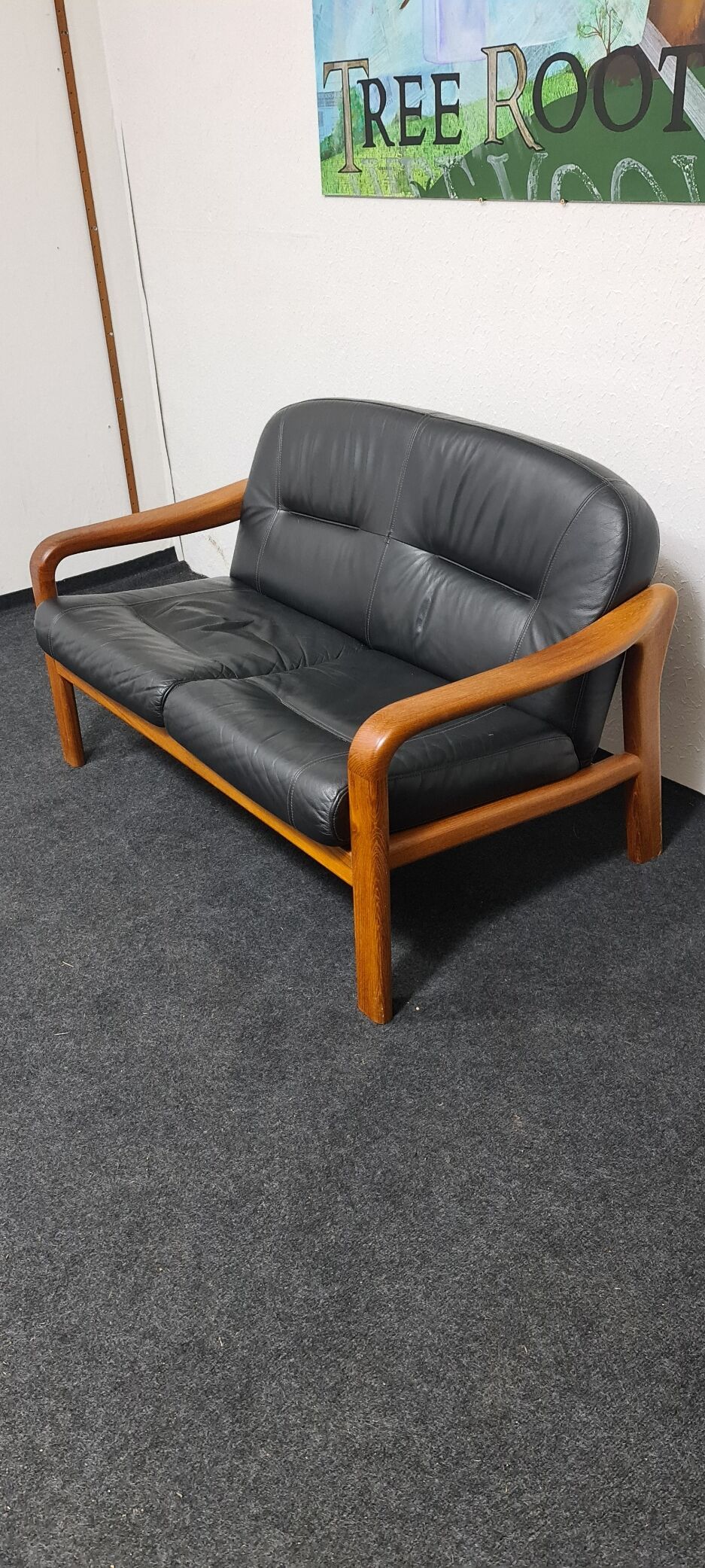 Vintage teak Danish design two seat sofa by Komfort Denmark