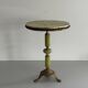 Mid-century side table in green marble with a brass base, 1960s, Italy.