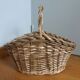 Basket with wicker basket handle