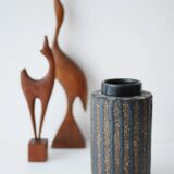 Mid-century modern Scandinavian brutalist pottery vase by Mari Simmulson for Upsala Ekeby, 1970s