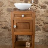 Antique wooden and red marble washstand (Art Deco style)