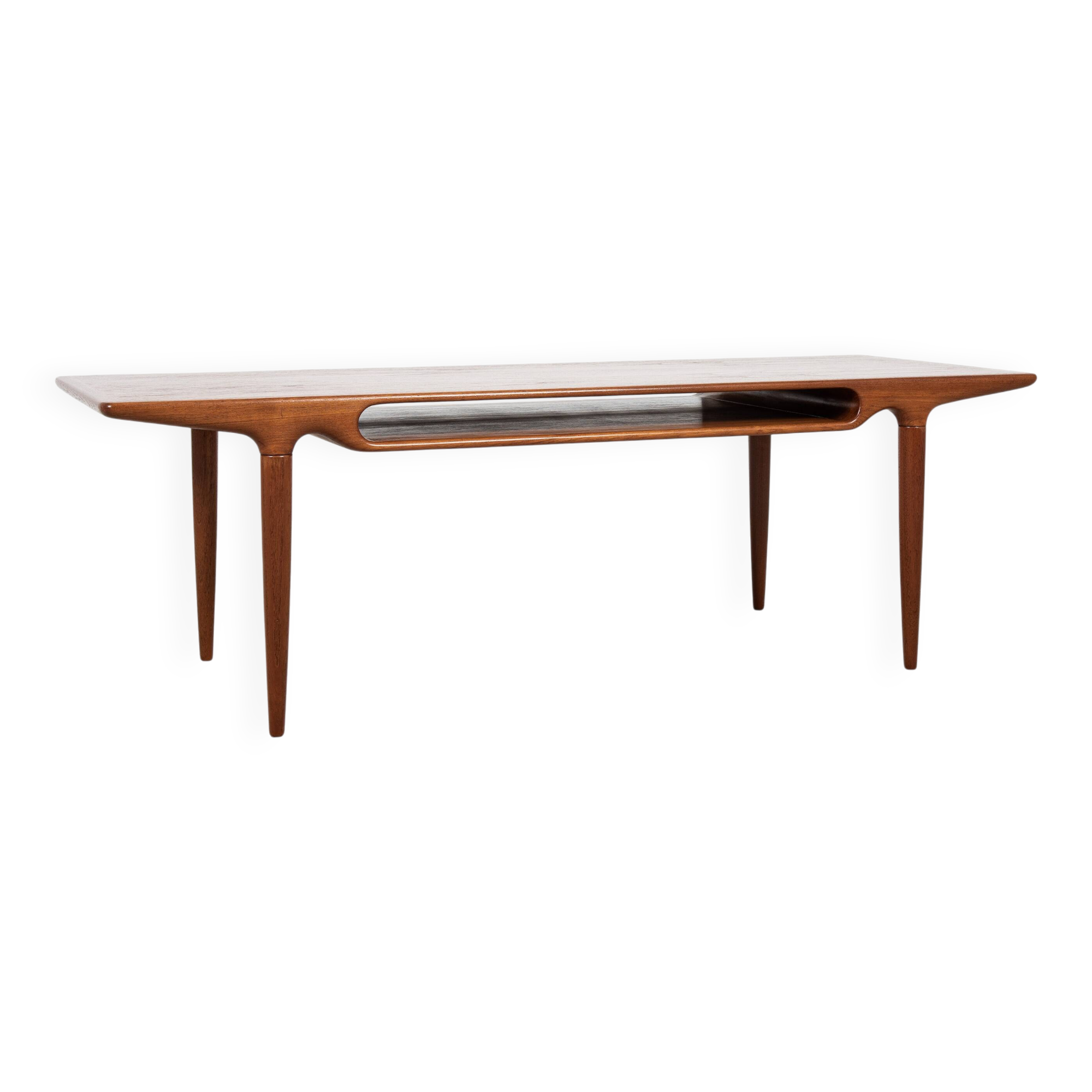Midcentury Danish coffee table in teak by Johannes Andersen for Silkeborg