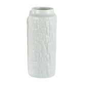 Vase en porcelaine kaiser blanc de bisque avec impression reptilienne années 1970