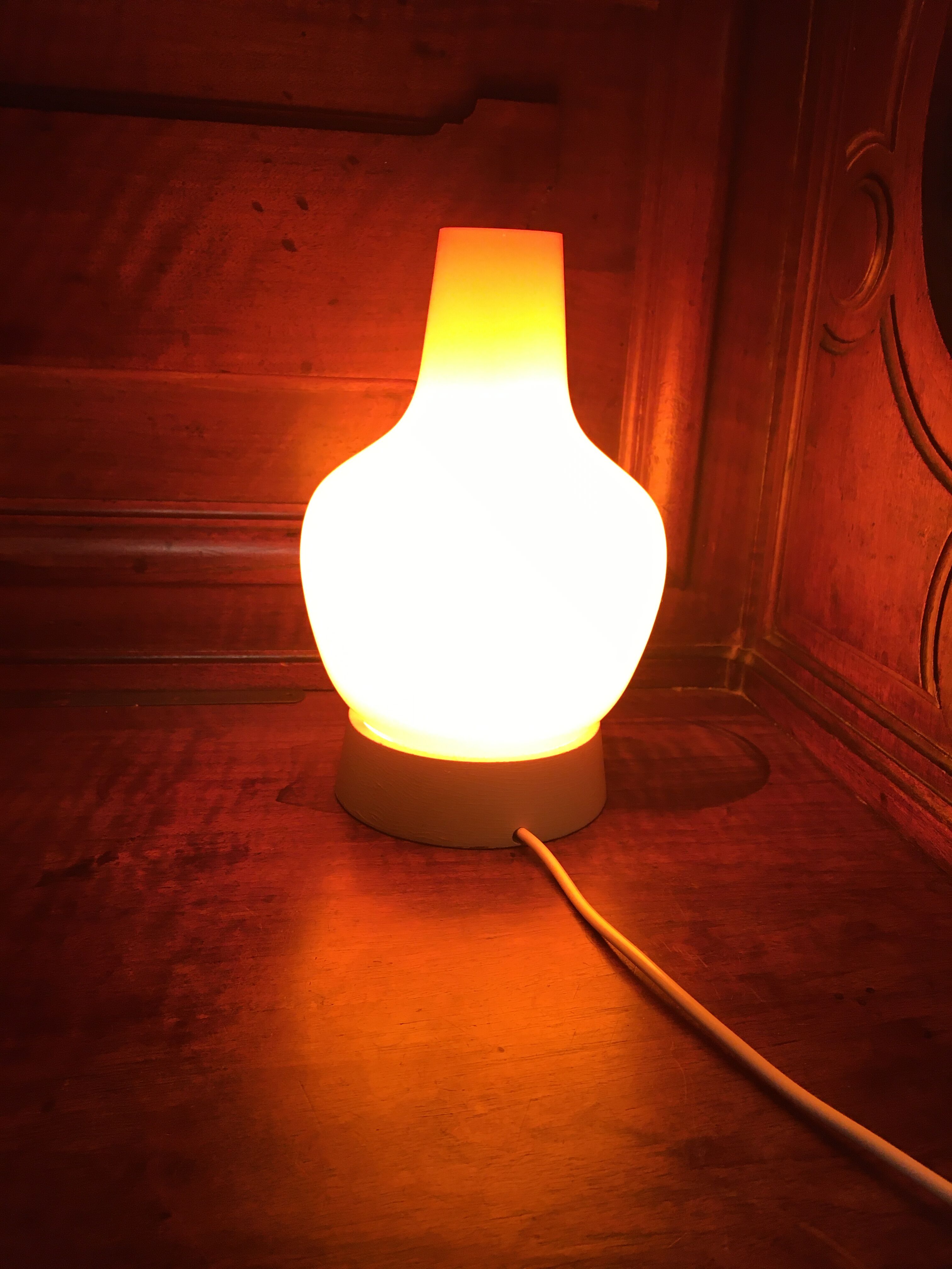 60'S vintage orange opaline lamp