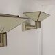 Pair of vintage wall lights, cream white and brass, Italy 1970s