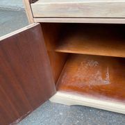 Louis Philippe buffet with 2 doors, stripped raw wood TV unit.