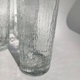 6 Orangeade long drink glasses in crocodile relief