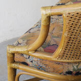 Rattan and caning bench