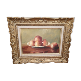 Still life painting with apples