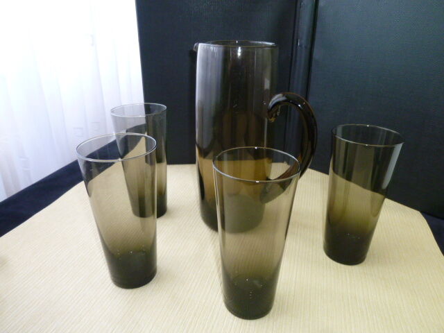 Vintage smoked glass orangeade service