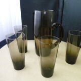 Vintage smoked glass orangeade service