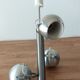 Italian chandelier with three lights in brushed aluminum 1970 "Eyeball"