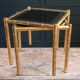 Bamboo brass and smoked glass trio of tables