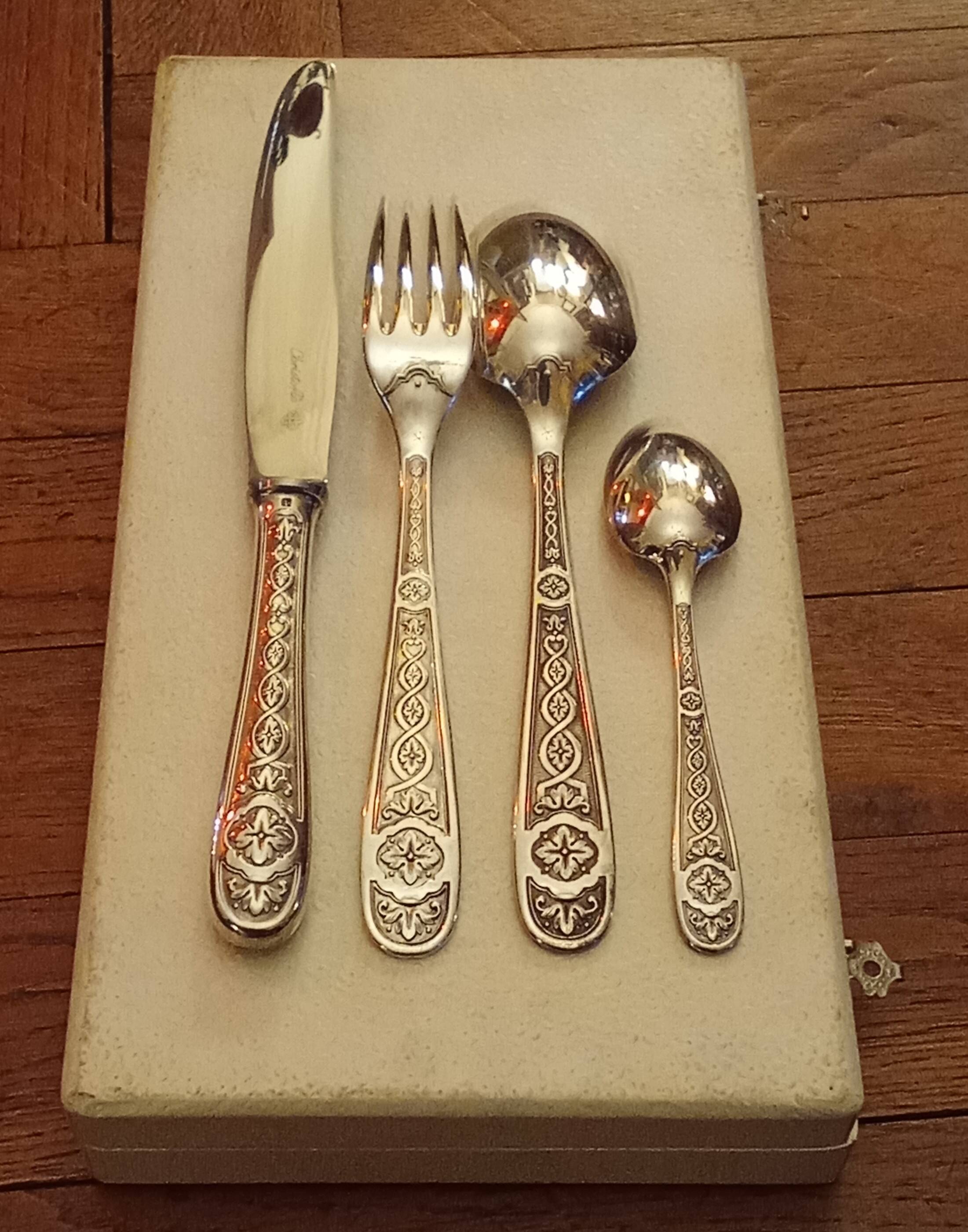 Christofle Villeroy pattern 4-piece cutlery set