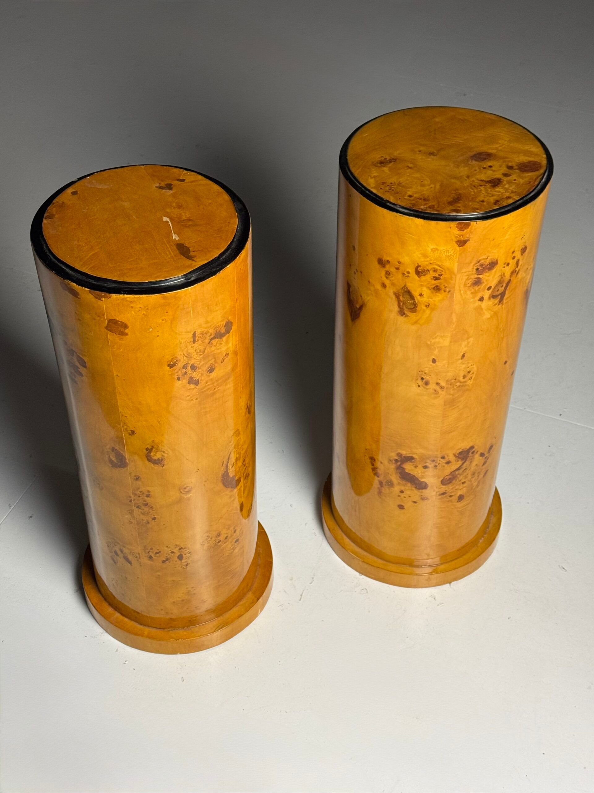 Burl wood veneered columns 20th century
