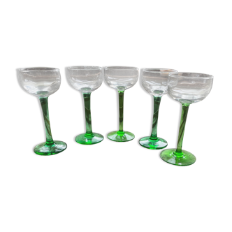 Set of 5 Alsatian glasses