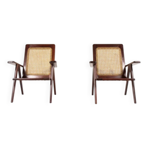 Paire de fauteuils en - acajou 1950