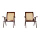 Paire de fauteuils en acajou et cannage 1950