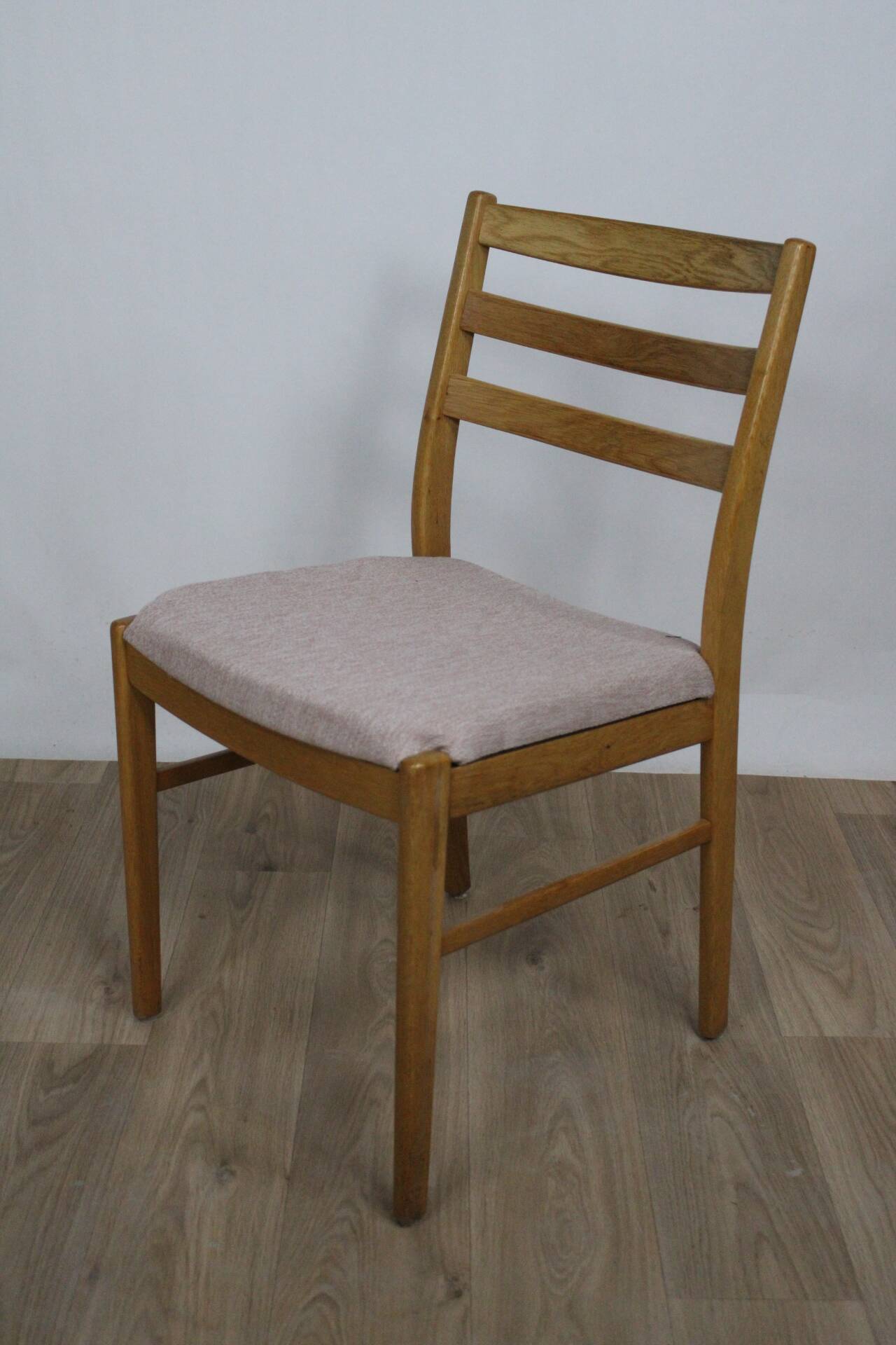 Vintage teak chair with pink top 1960 denmark