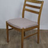 Vintage teak chair with pink top 1960 denmark