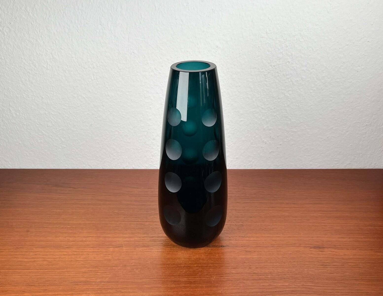 Mid-century German glass vase by Karl Friedrich Glas, 1960s.