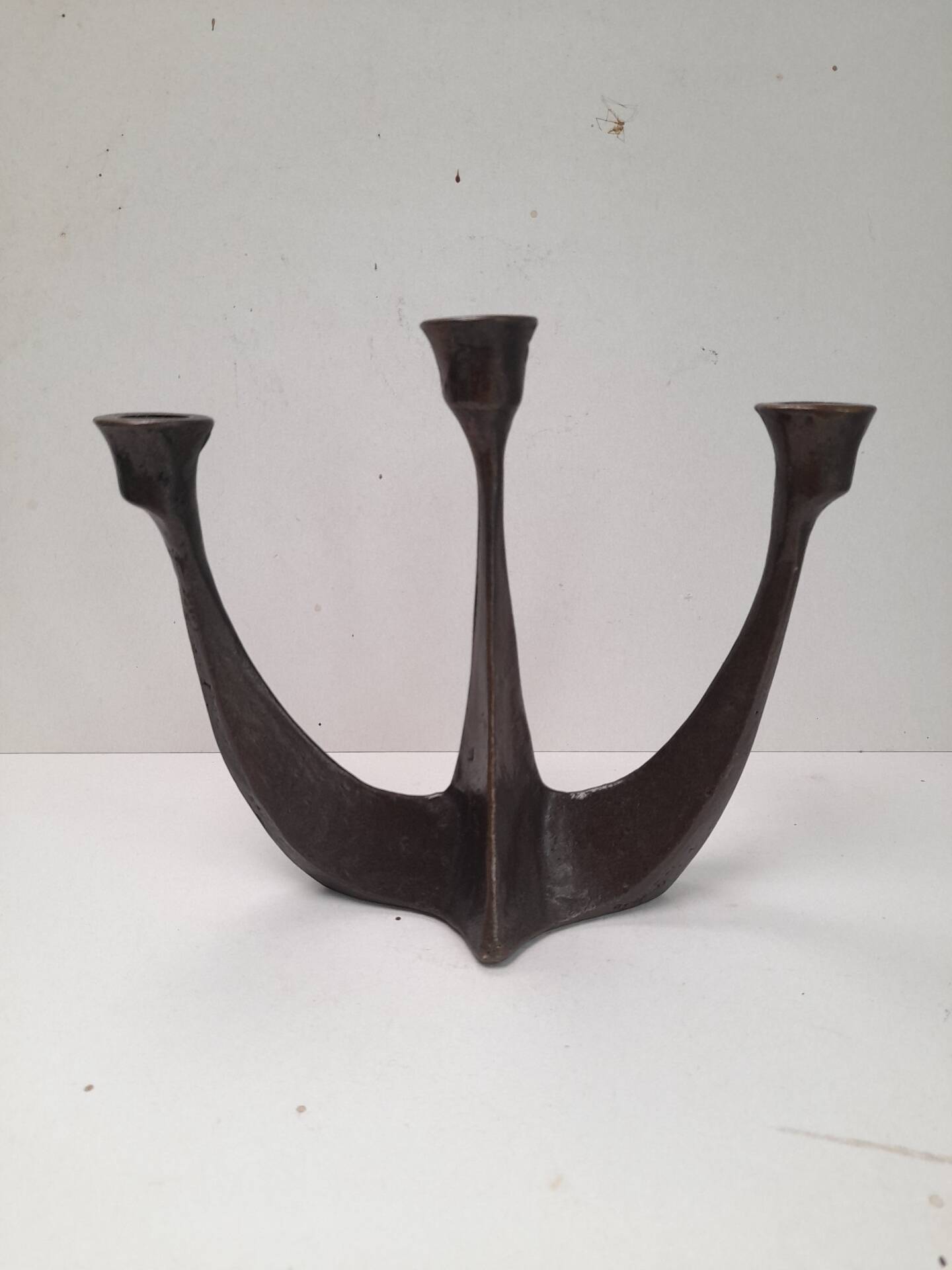 Bougeoir brutaliste en bronze Horst Dalbeck