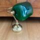 Banker's lamp notary brass and green opaline