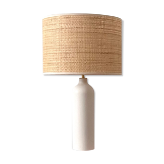 Sandstone and rabane lamp