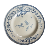Plate faience of Gien with decoration of birds